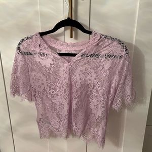 Lilac lace crop top